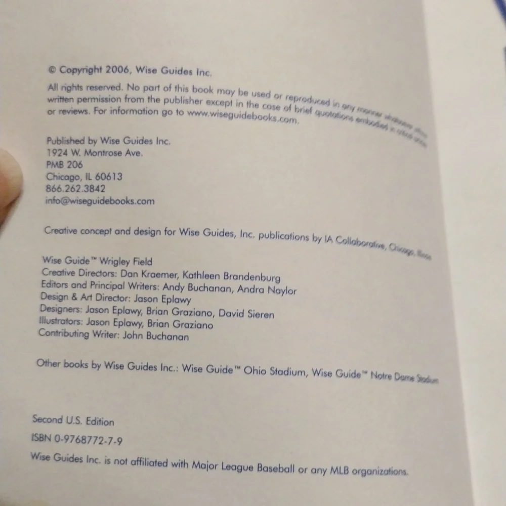 SOLD!! Gently Used Wise Guide To Wrigley Field Fan Navigator Booklet/Book! - Picture 7 of 7